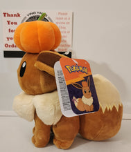 Load image into Gallery viewer, Pokemon Eevee Pumpkin Halloween Plush
