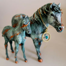Load image into Gallery viewer, Breyer Traditional Misty &amp; Stormy Turquoise Deco Custom by Josephine Holland
