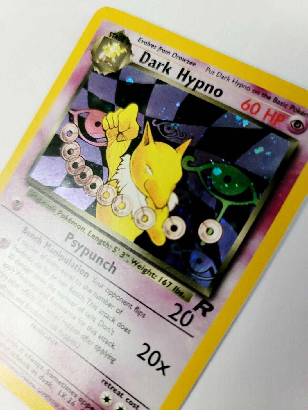 Dark Hypno- 9/82 -Team Rocket - Pokemon Holo Rare Card NM/Mint - small scratch