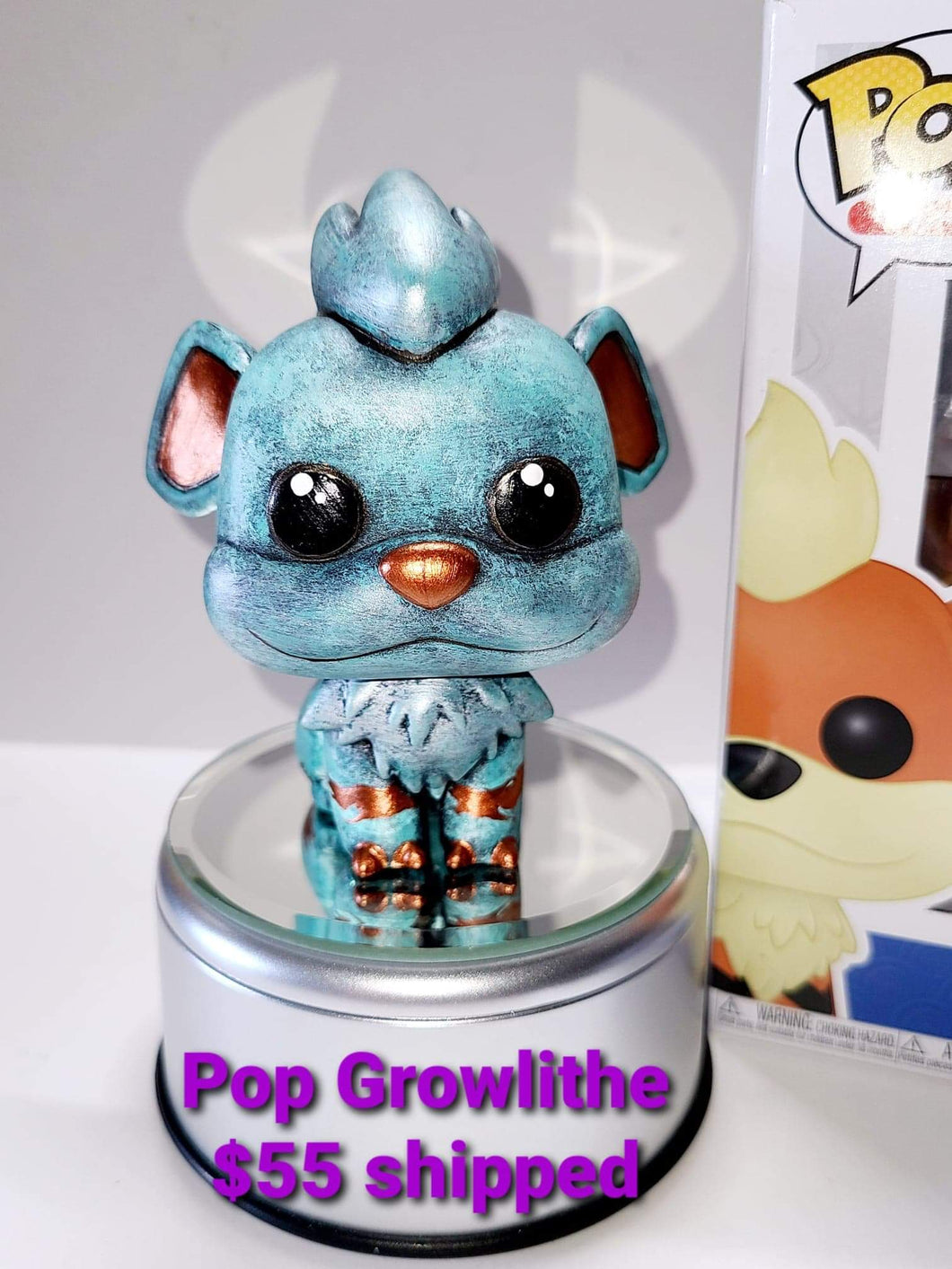 Custom Growlithe Funko Pop in Turquoise