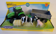 Load image into Gallery viewer, Breyer - Farm Tractor &amp; Tag-a-Long Wagon w/ Cow &amp; Pig Playset
