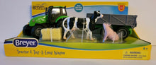 Load image into Gallery viewer, Breyer - Farm Tractor &amp; Tag-a-Long Wagon w/ Cow &amp; Pig Playset
